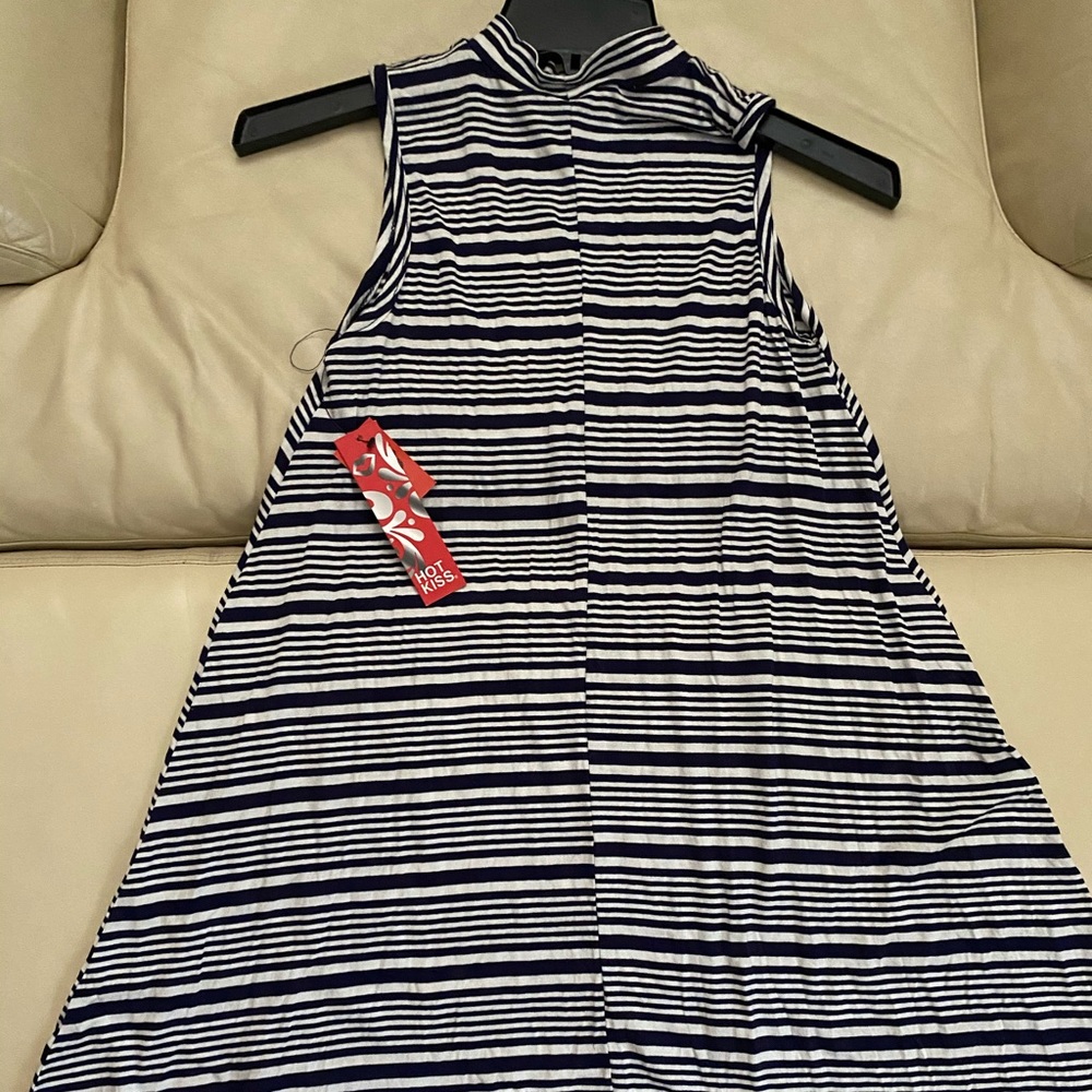 Stripped mock neck dress